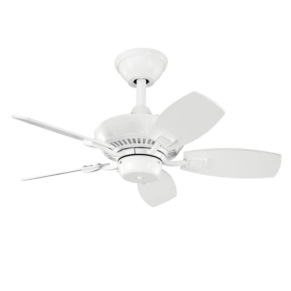 KICHLER Canfield 30 in IndoorOutdoor White Downrod Mount Ceiling Fan with Pull Chain