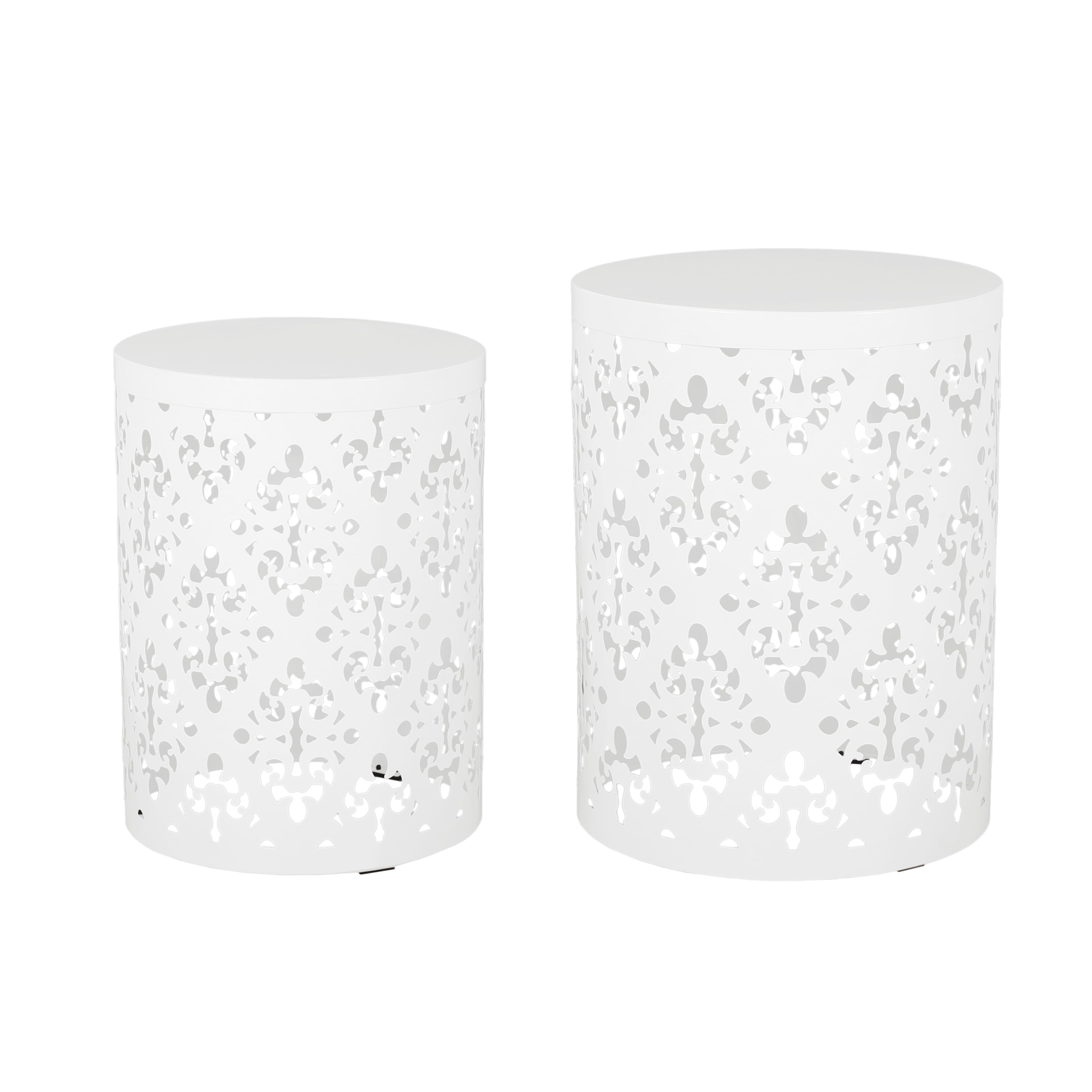 Verdugo Outdoor Metal Side Tables, Set of 2