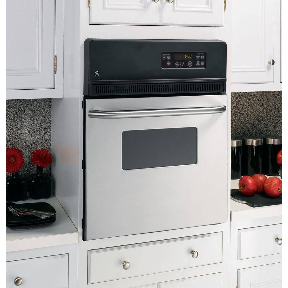 GE 24 in. Single Electric Wall Oven in Stainless Steel JRS06SKSS