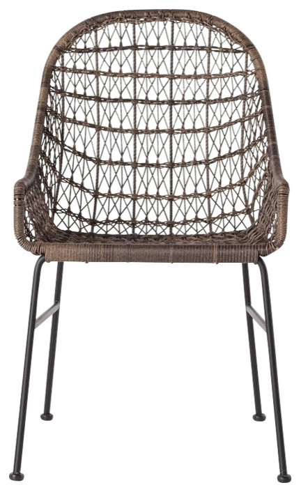 Tassa Outdoor Woven Dining Chair  Distressed Gray Set of 2   Modern   Outdoor Dining Chairs   by Virgil Stanis Design  Houzz