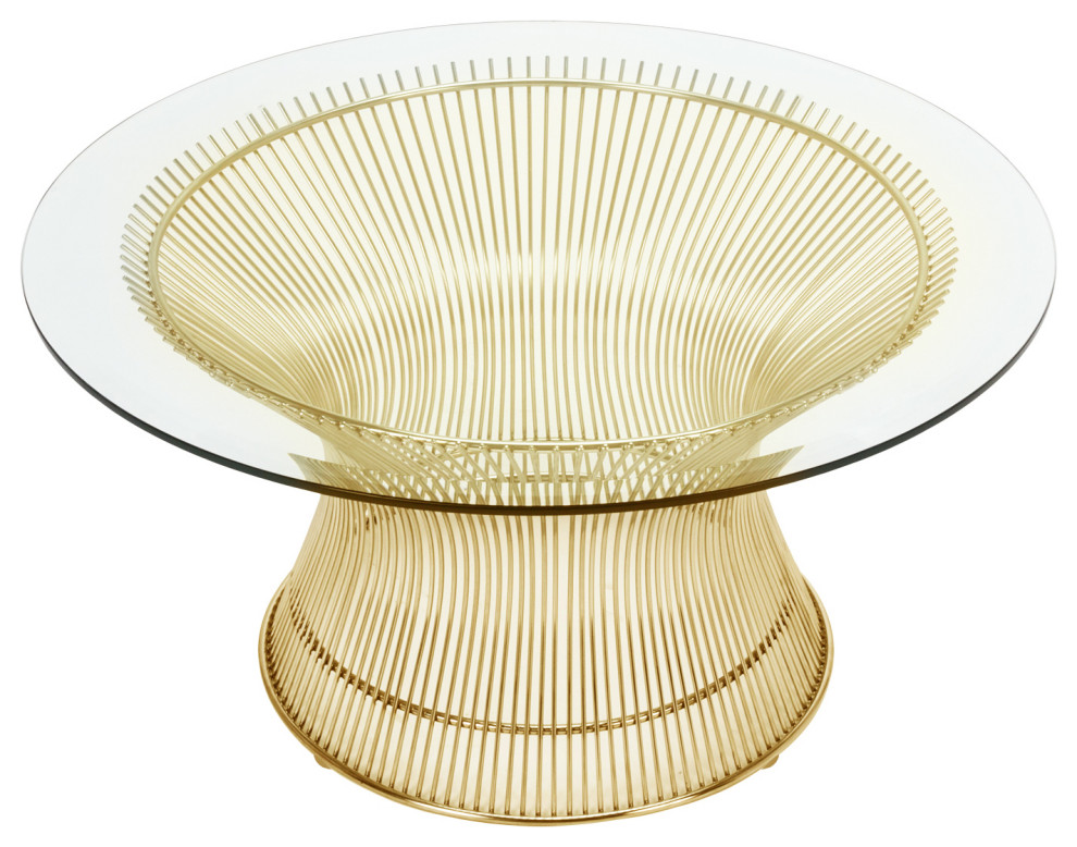 Wire Coffee Table Gold Base   Contemporary   Coffee Tables   by Advanced Interior Designs  Houzz