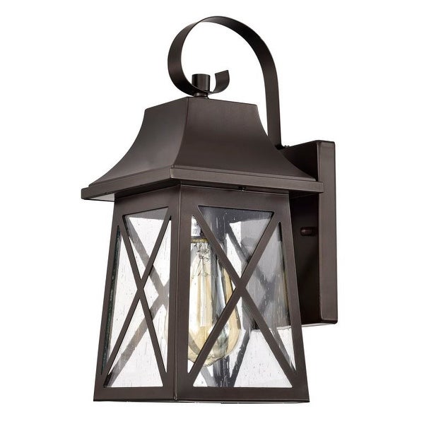 Farmhouse 1 Light Outdoor Wall Lantern with Seeded Glass - Oil Rubbed Bronze Shopping - The Best Deals on Outdoor Wall Lanterns | 39668234