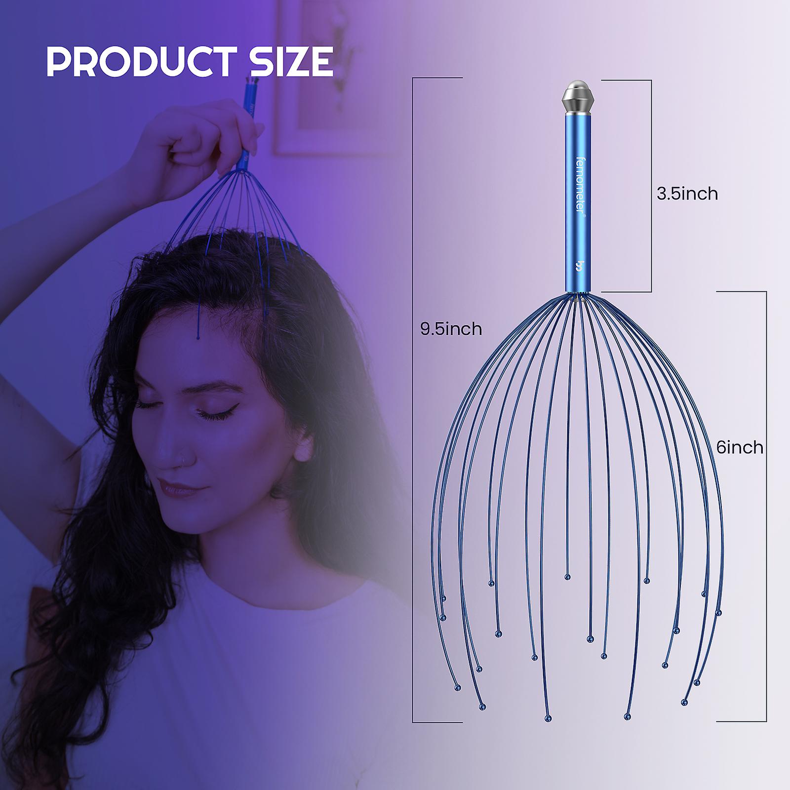 Femometer Head Massager Scalp Stress Relax， Head Scratcher With 20 Fingers， Scalp Massager Tool， Acupuncture Point Massager， Tangle -free， Deep Relaxa