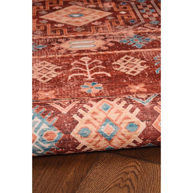 Washable Devlin Rug Red ivory Linon