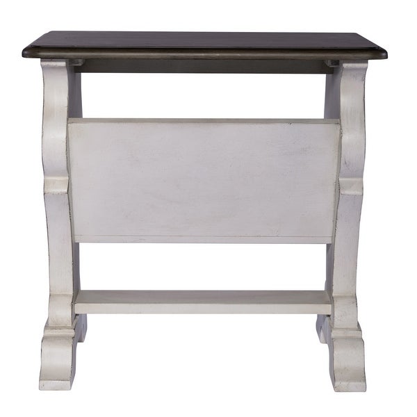 Abbey Road Porcelain White Churchill Brown Library Chair Side Table