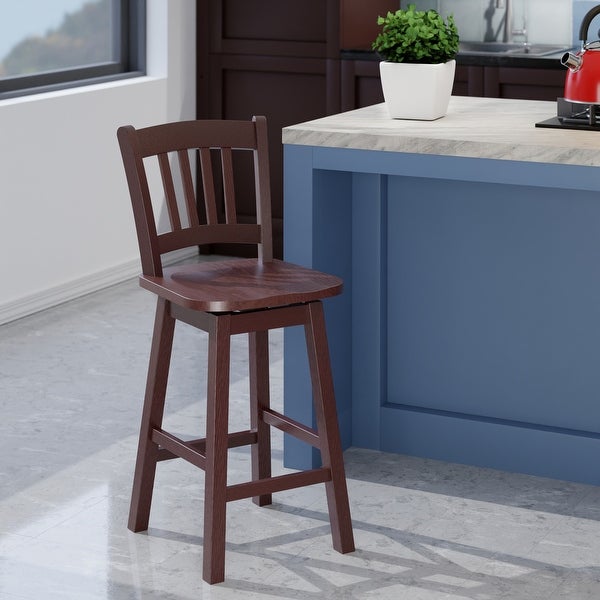 Fina Swivel Seat Counter Stool， Walnut