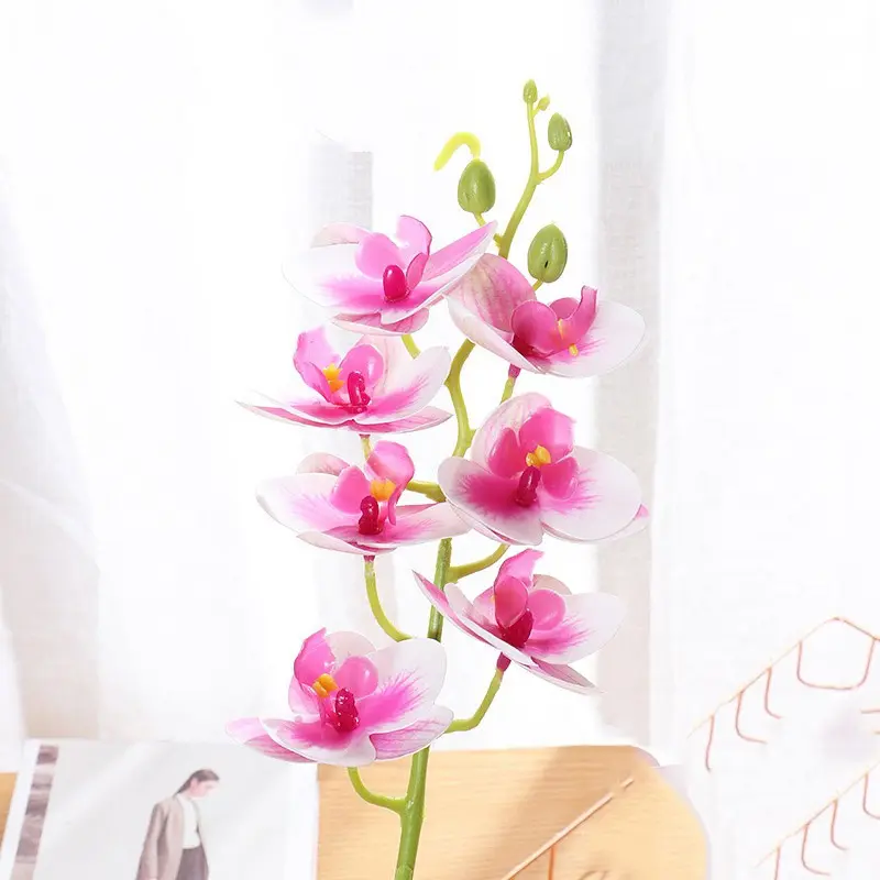 Artificial Orchid Stems Real Touch Latex Phalaenopsis Branches Faux Cymbidium Flowers Large Petals