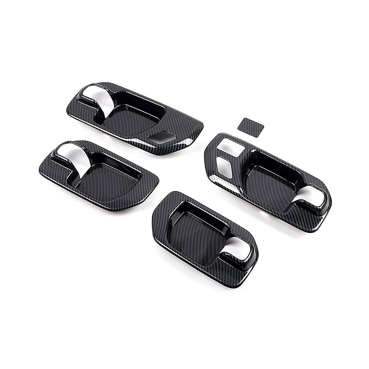 4pcs Carbon Fiber Inner Door Handle Bowl Panel Cover Trim For 2019 2020 2021 2022 Interior Moulding