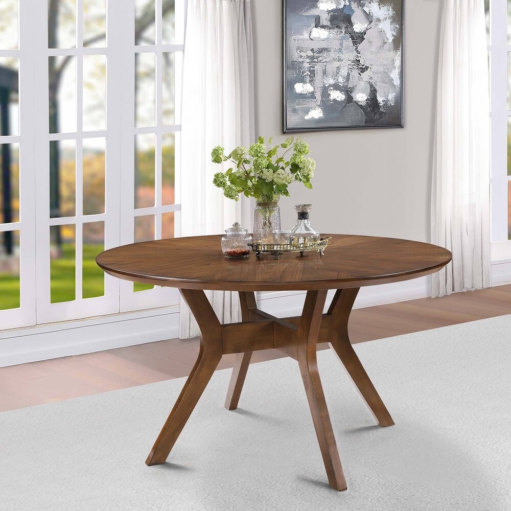 52 Inches Round Solid Wood Dining Table for 4 6 People   L52\