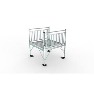 EZ-ACCESS PATHWAY 3G 5 ft. x 5 ft. Expanded Aluminum Platform with Vertical Picket Handrails P3G SPFEM55VP