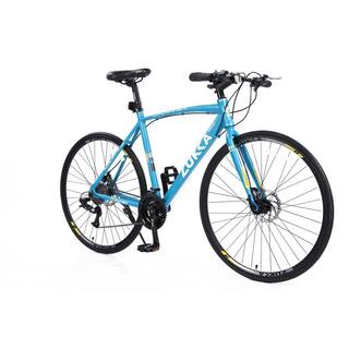 28 in. Light Blue 700C Road Bike for Men Women's City Bicycle with Alloy Frame ZQ-W101936885