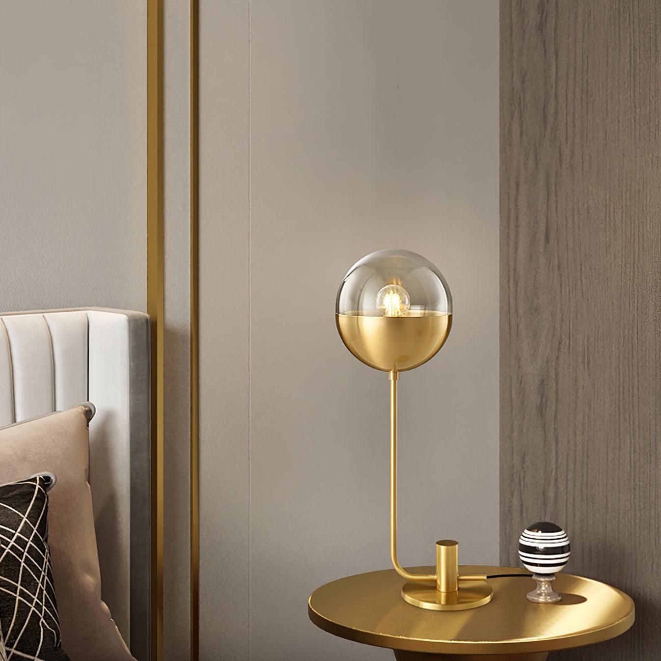 Brass Globular Table Lamp