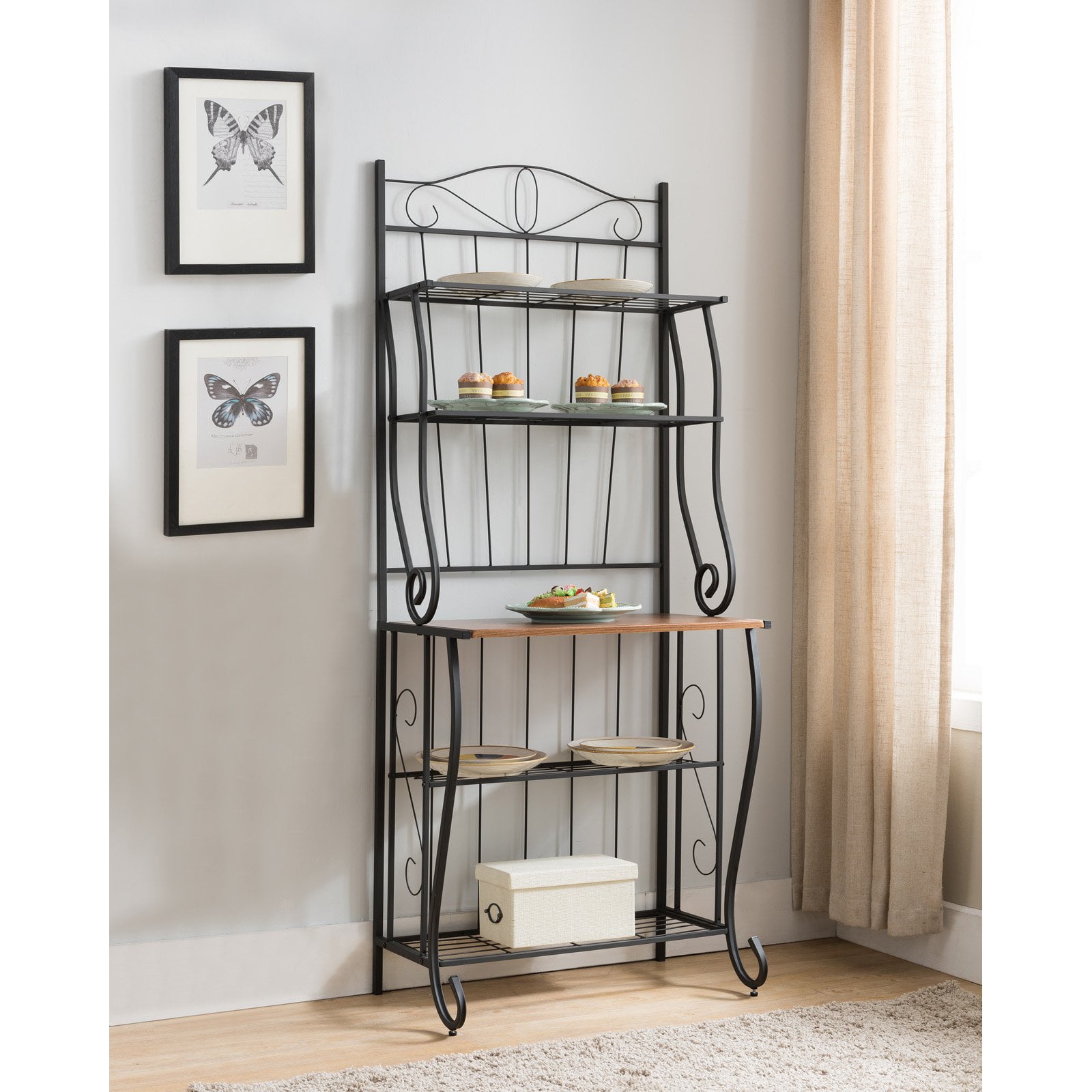 Kandamp;B Furniture K3025 Metal Kitchen Bakers Rack