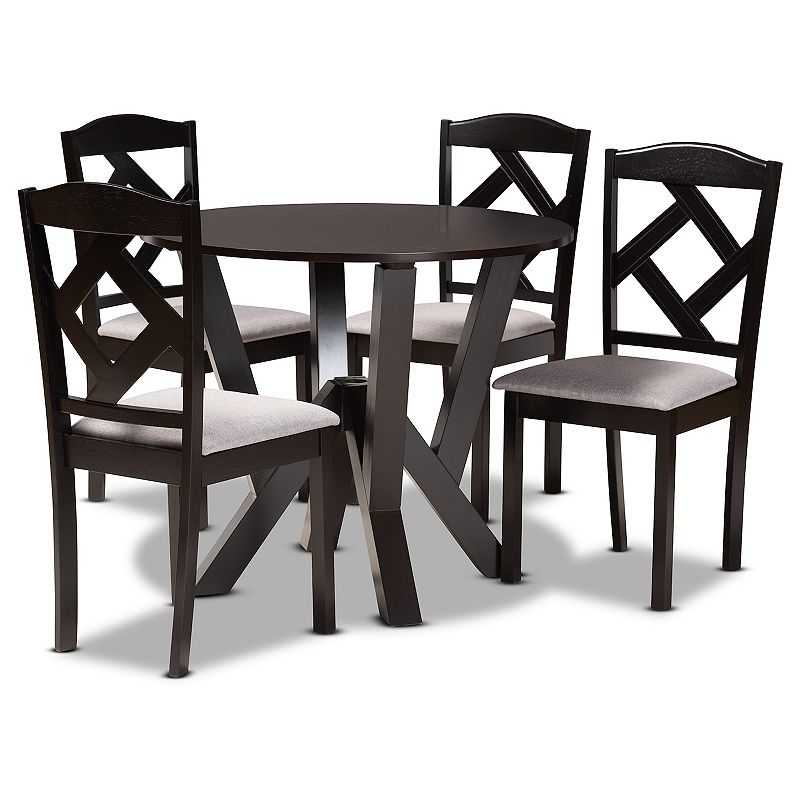 Baxton Studio Riona Dining Table and Chair 5-piece Set