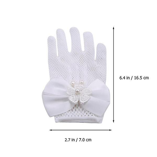 1 Pair Children Stage Performance Flower Gloves Kids Wedding Photography Gloves