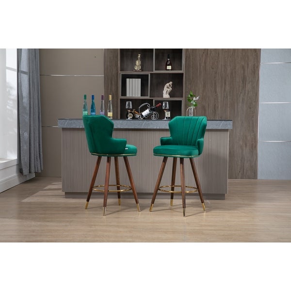 Swivel Bar Stools with Backrest Footrest with a Fixed Height of 360 Degrees for Dining Room， Kitchen， Living Room