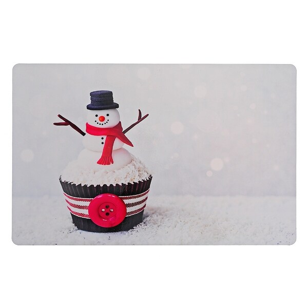 Christmas Plastic Placemat Snowman Cupcake