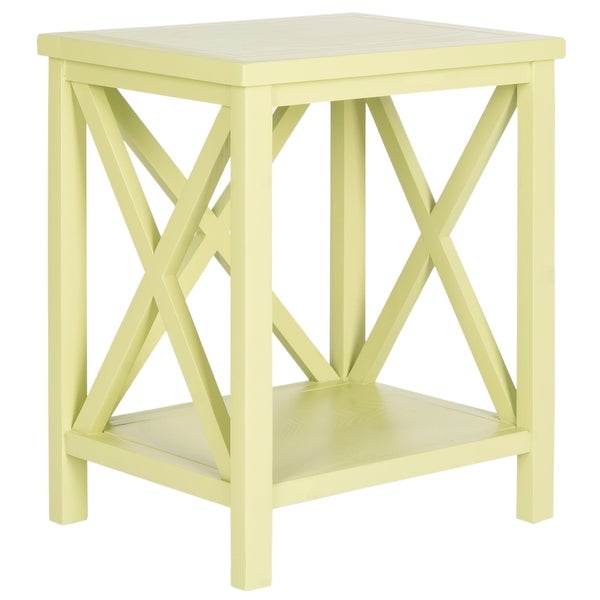 SAFAVIEH Candence Avocado Green Cross Back End Table - 18.1