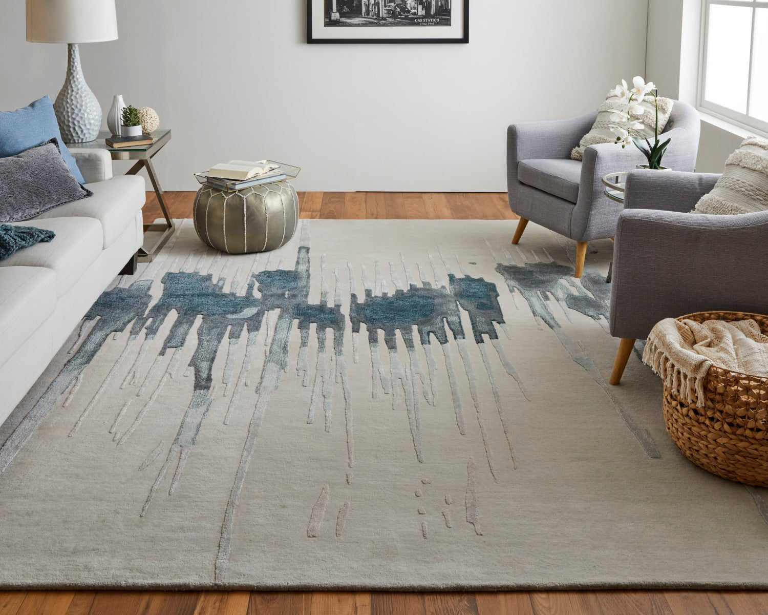 Ramiro Abstract Hand Tufted Blue / Multi Color Rug