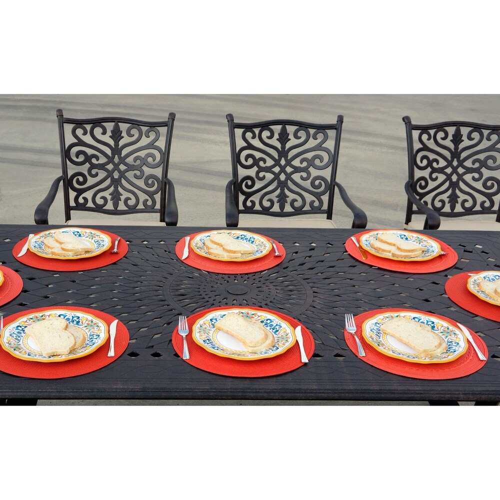 Casablanca Cast Aluminum 9 Piece 44'' X 84'' Rectangular Patio Dining Set