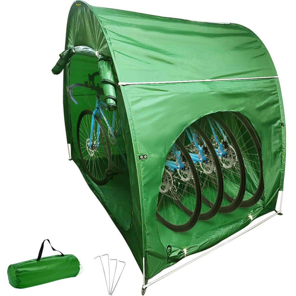 VEVOR Outdoor Waterproof Bicycle Storage Shed with Carry Bag 420D Oxford Fabric Bike Cover Storage Tent for 4 Bikes Green ZXCCFPLSJDKBDWIWXV0