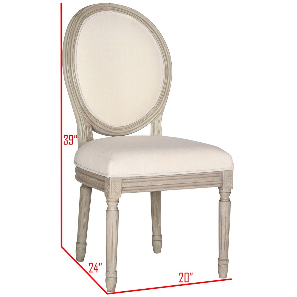 SAFAVIEH Dining Old World Holloway Light Beige Oval Dining Chairs (Set of 2)   19.8\