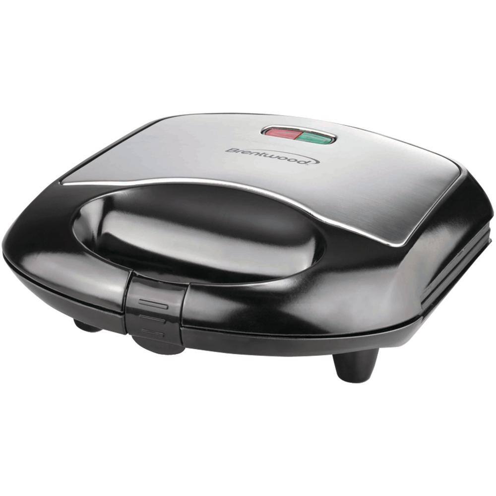 Brentwood Appliances 750 W Black Nonstick Compact Dual Sandwich Maker TS-240B