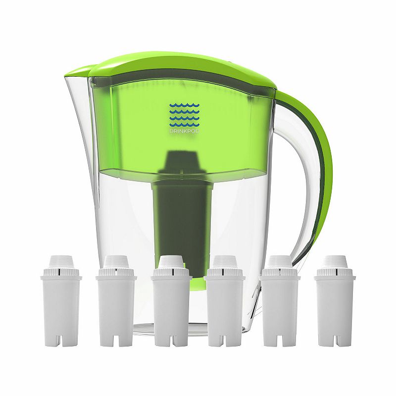 Drinkpod  Alkaline Water Pitcher 2.5L Capacity Includes 6 X Alkaline Filters