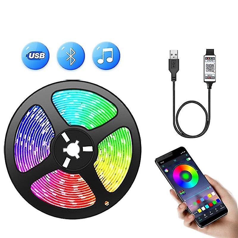 Rgb 5050 Led Strip Light Bluetooth App Control 5v Usb Led Tape Flexible Ribbon Diode Tape For Tv Backlight Room Decoration