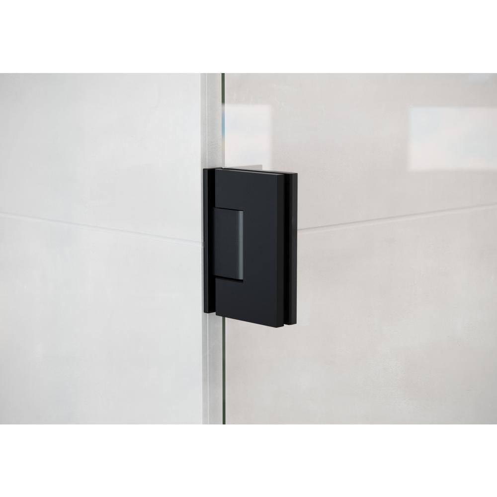 Glass Warehouse Illume 60 in. W x 78 in. H Wall Hinged Frameless Shower Door in Matte Black Finish with Clear Glass GW-WH-60-MB