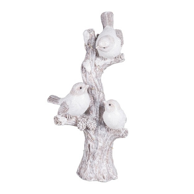 Transpac Resin 11 In Silver Christmas Light Up Glitter Winter Bird Figurine