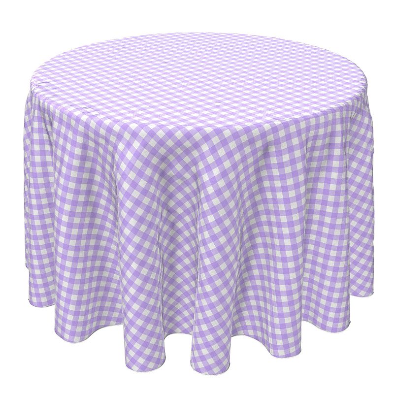 Round Tablecloth， 100% Cotton， 60 Round， Plaid 19