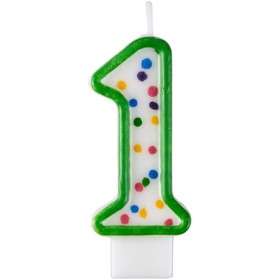 Wilton 2811 9101 Number 1 Green Birthday Candle