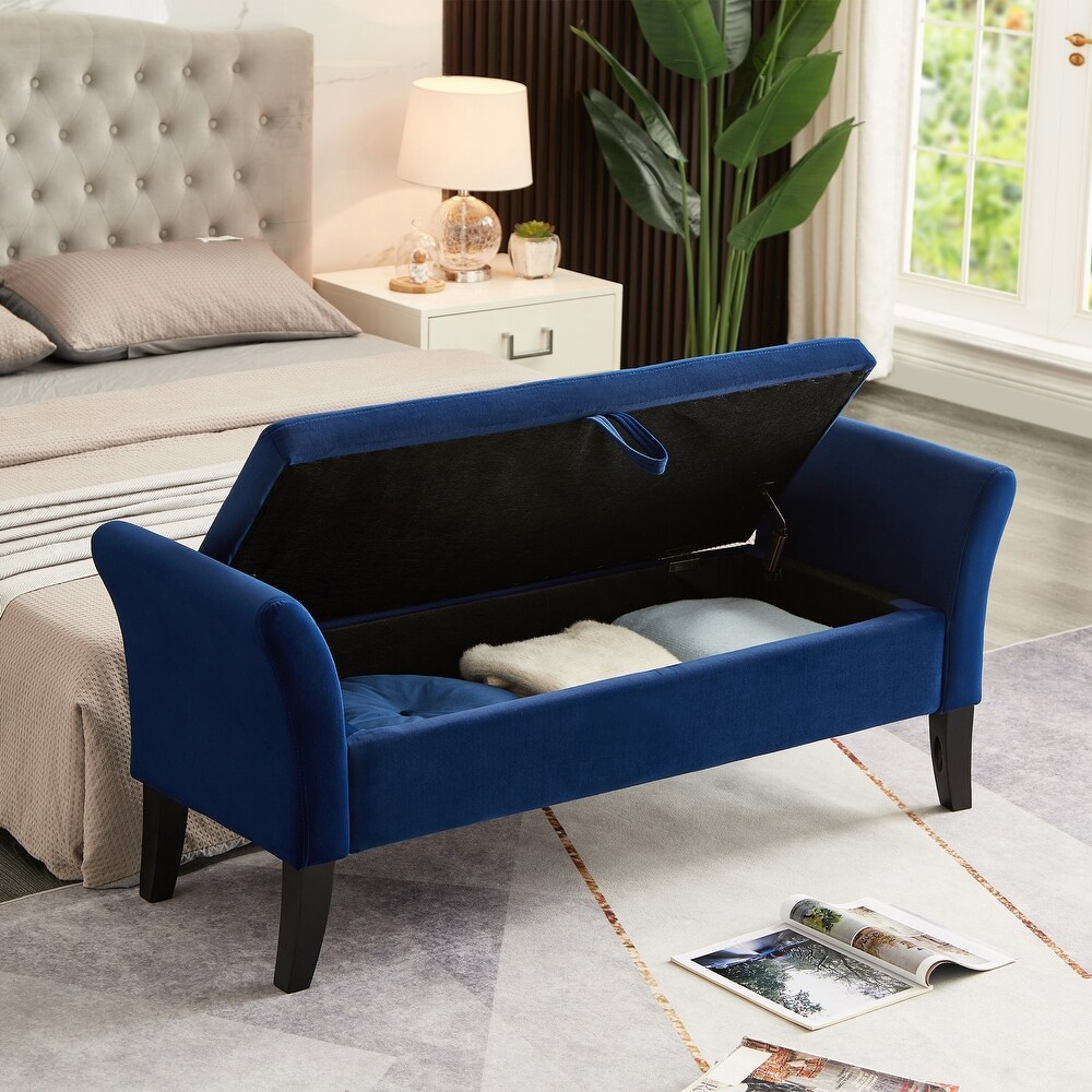 AUKFA Armed Storage Bench for Bedroom Entryway Living Room