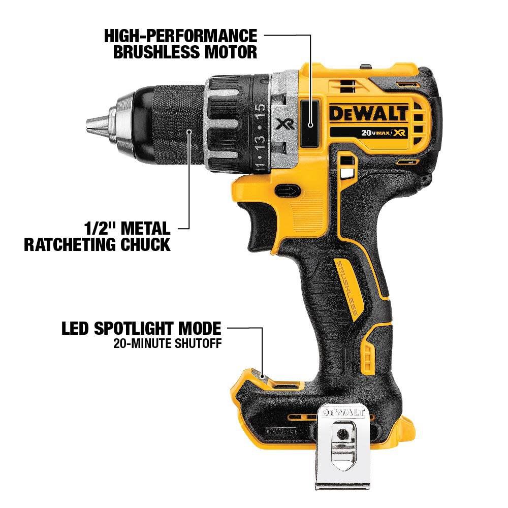 DW 20 V MAX XR Li-ion Compact Brushless Drill/Driver (Tool Only) DCD791B from DW