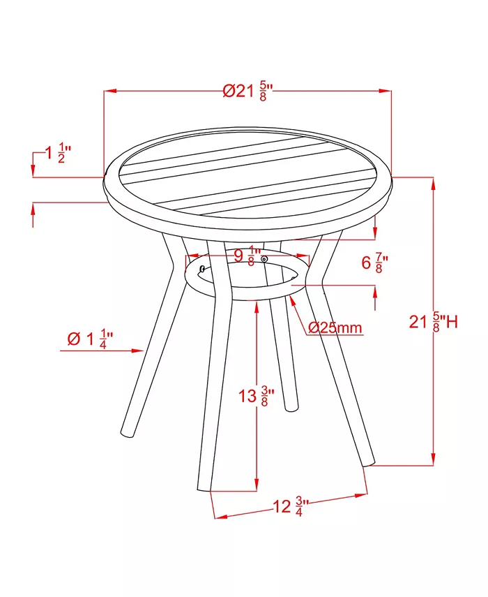 Furniture of America Capitola Round Patio Side Table