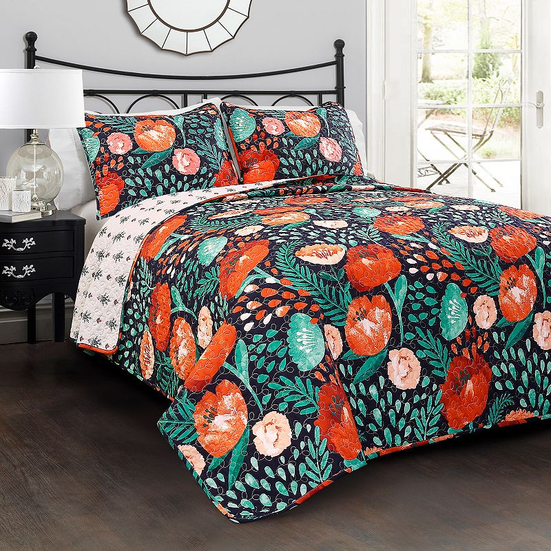 Lush Decor Poppy Garden Quilt Set