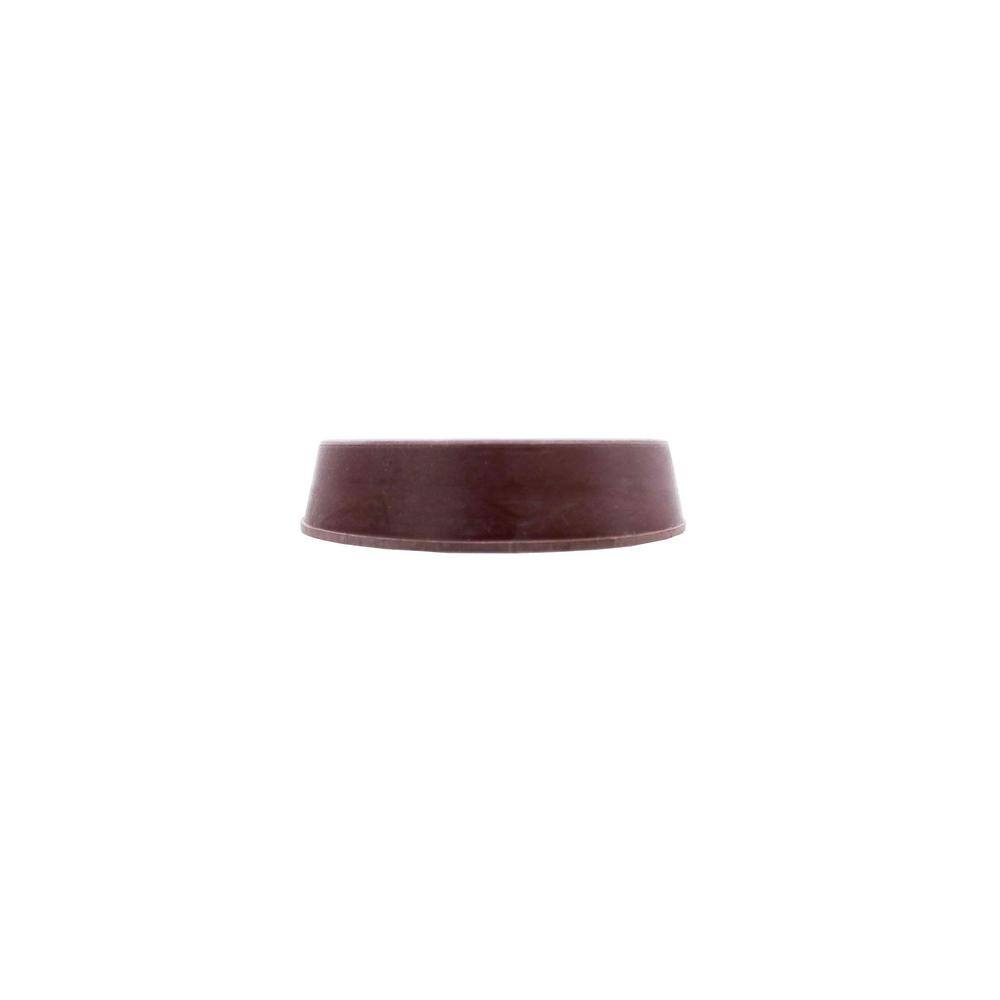 Everbilt 1-34 in. Brown Square Smooth Rubber Floor Protector Furniture Cups for Carpet  Hard Floors (4-Pack) 49077