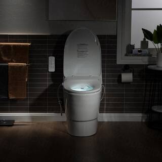 WOODBRIDGE Marsala I 1-Piece 1.1GPF1.6 GPF Dual Flush Elongated Toilet with Advance Smart Bidet Toilet in White HT0041