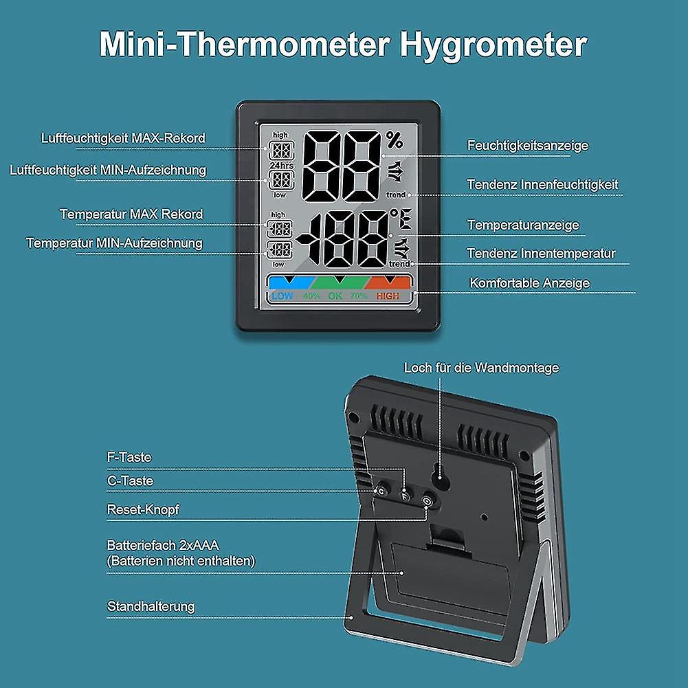 Digital Mini Hygrometer Thermometer Hygrometer Indoor Outdoor Temperature And Humidity Meter With In