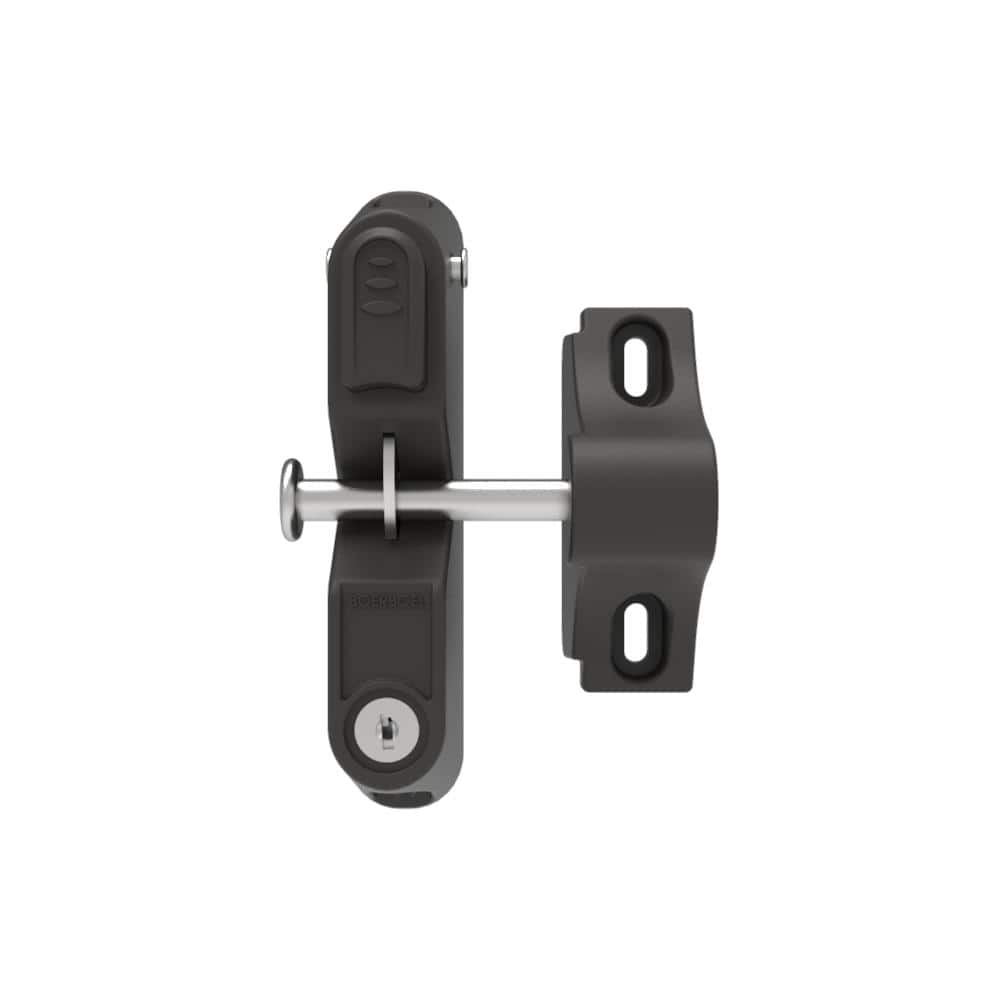 Barrette Outdoor Living 3.312 in. x 5.187 in. Nylon/Stainless Steel Bronze Locking Gravity Latch with 1-Sided Key Entry 73025498