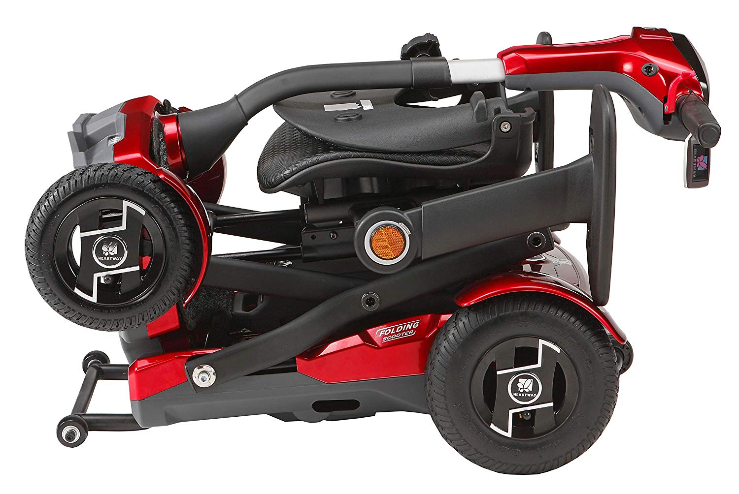 EV Rider TeQNo S26 Auto FOLDING Portable Lightweight 4-Wheel Mobility Scooter with Laser Guide Lights and Key Fob