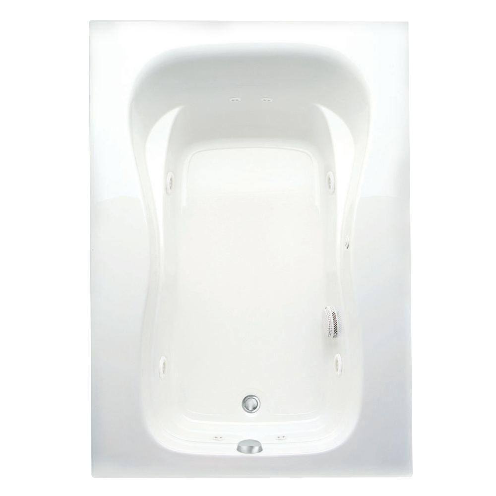 Aquatic Marratta 60 in. Acrylic Right Drain Rectangular Alcove Whirlpool Bathtub in White 826541921877