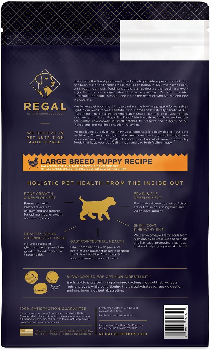 Regal Pet Foods Large Breed Puppy Recipe Dry Dog Food