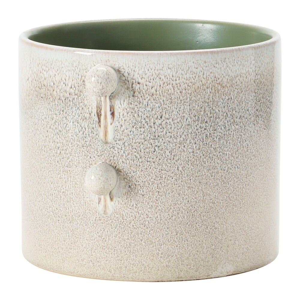 Stoneware Planter  Cream Reactive Glaze (Each One Will Vary) (Holds 7\