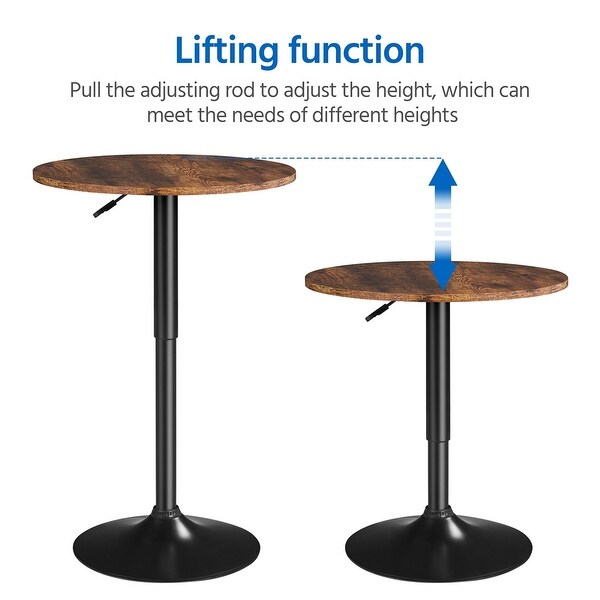 Yaheetech Adjustable Round Pub Table Bar Table