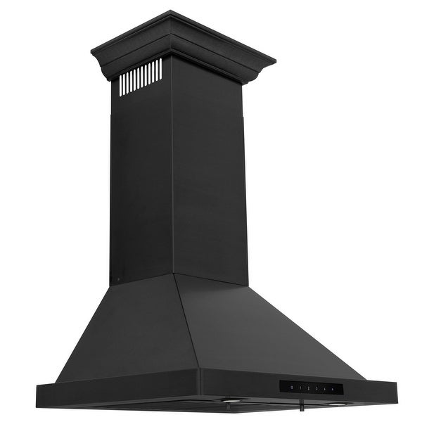 ZLINE Black Stainless Steel Convertible Vent Wall Mount Range Hood