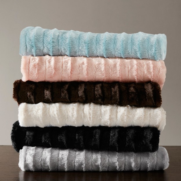 York Long Faux Fur Throw Blanket