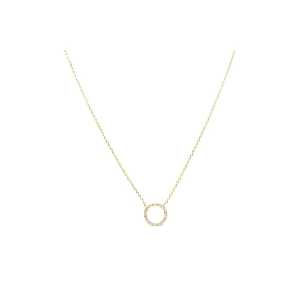 Stia  Icon Necklace Pavé Circle in Gold Plating