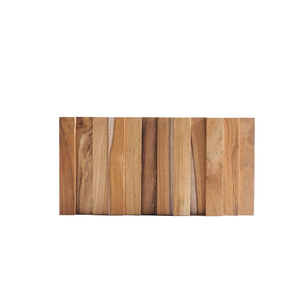 WALL!SUPPLY 0.79 in. x 7.09 in. x 14.17 in. UltraWood Teak Natural Jointless Vertical Wall Paneling (16-Pack) 22760132